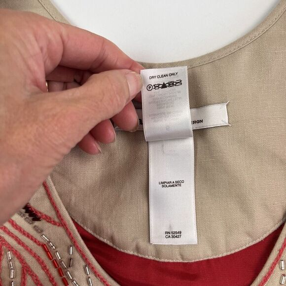 Laundry by Design Vintage Silk Beaded Dress Sz 6 A-Line Fairycore Coquette Y2K - Picture 9 of 10